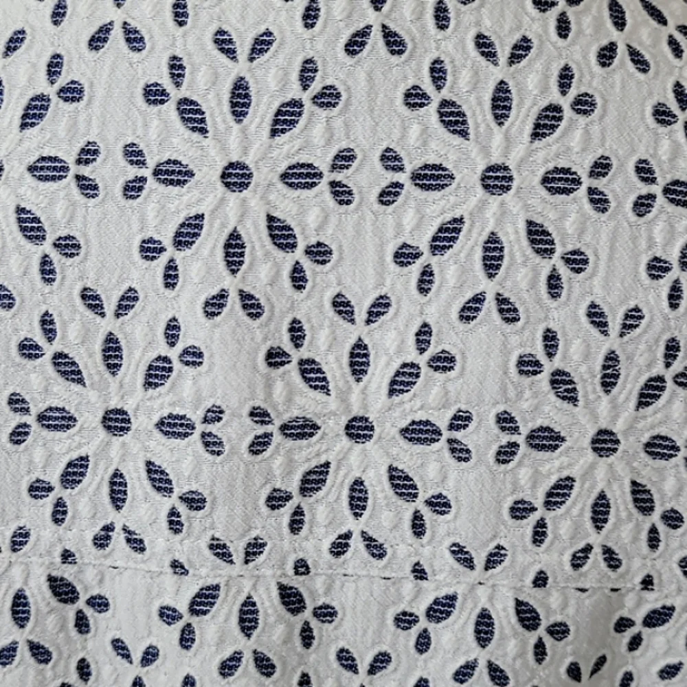 Baxter & Wells Blue & White Eyelet Button Front Jacket Sz Med